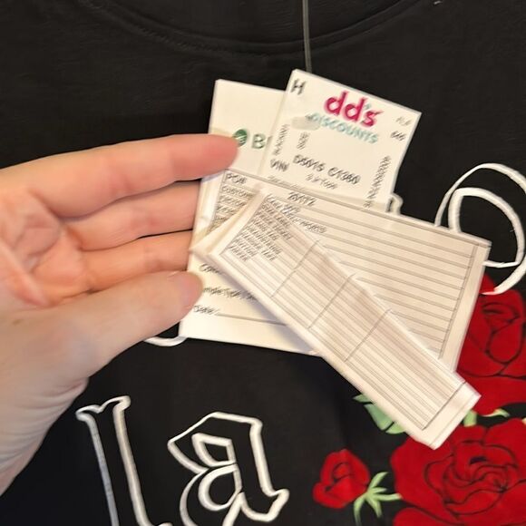 NWT Attitude Not Included Women’s Black Tshirt Como La Flor Rose Top Size M - Picture 4 of 8